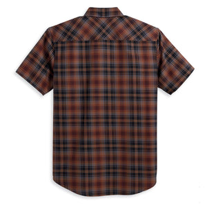 Harley 96387-23VM MENS OVAL PATH SHIRT - BROWN PLAID