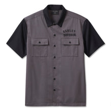 Harley MENS STAPLE COLORBLOCK  SHIRT - BLACKENED PEARL 96622-23VM