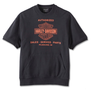 Harley 96835-23VM MENS COMBUSTION SWEATSHIRT TEE - BLACK BEAUTY