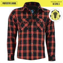 JRS10022 SHIRT MNS BLK/ORG WARATAH CHECK KEVLAR CE1